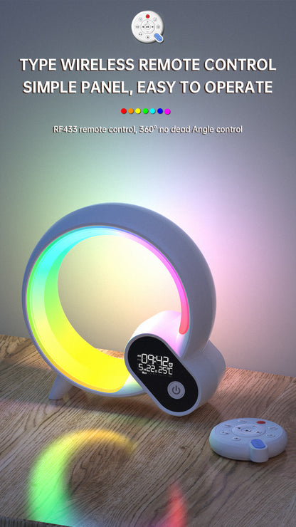 Creative Q Light Analog Sunrise Digital Display Alarm Clock Bluetooth Audio Intelligent Wake-up Q Colorful Atmosphere Light