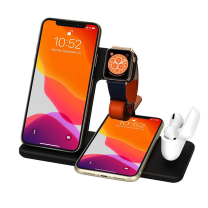 15W Qi Fast Wireless Charger Stand For iPhone 11 XR X 8 Apple Watch 4 in 1